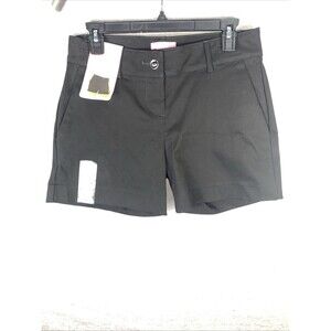 NWT ISAAC MIZRAHI New York Dress Shorts Black Tailored Flat Front Size 4 Womens
